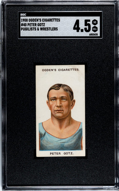 1908 Ogden's Cigarettes Peter Gotz #40 Pugilists & Wrestlers SGC 4.5 front of card