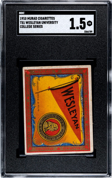 1910 T51 Murad Cigarettes Wesleyan University College Series SGC 1.5 front of card