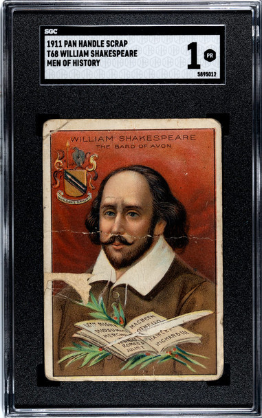 1911 T68 Pan Handle Scrap William Shakespeare Men of History SGC 1 front of card