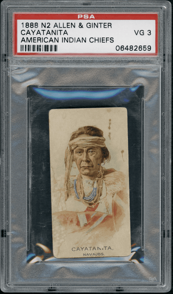 1888 N2 Allen & Ginter Cayatanita American Indian Chiefs PSA 3 front of card