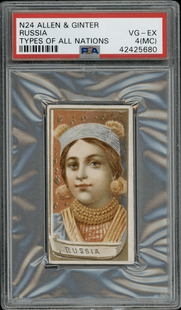 1889 N24 Allen & Ginter Russia Types Of All Nations PSA 4(MC) front of card