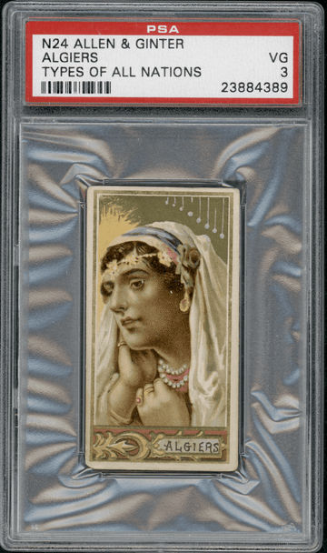 1889 N24 Allen & Ginter Algiers Types Of All Nations PSA 3 front of card