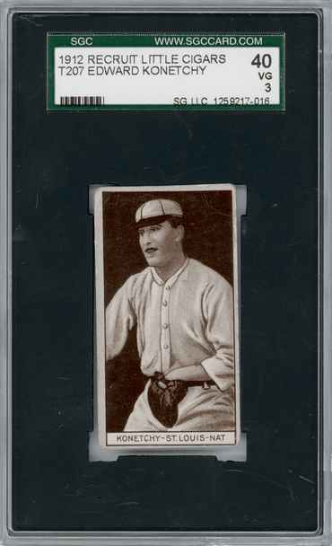 1912 T207 Edward Konetchy SGC 3 front of card