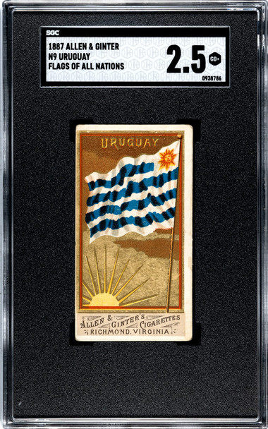 1887 N9 Allen & Ginter Uruguay Flags of All Nations SGC 2.5 front of card