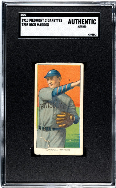 1910 T206 Nick Maddox Piedmont 350 SGC A front of card