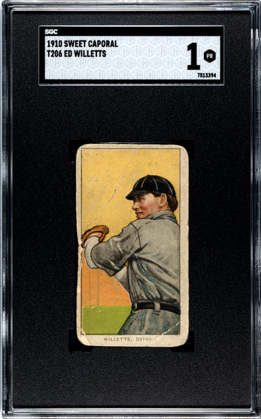 1910 T206 Ed Willetts Sweet Caporal 350 SGC 1 front of card