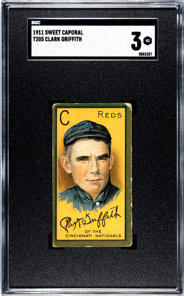 1911 T205 Clark Griffith Sweet Caporal SGC 3 front of card