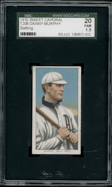 1910 T206 Danny Murphy Batting Sweet Caporal 350 SGC 1.5 front of card