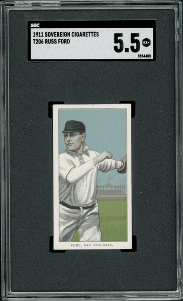 1910 T206 Russ Ford Sovereign 460 SGC 5.5 front of card