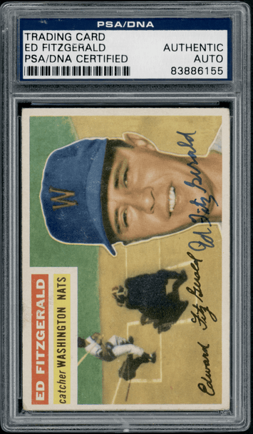 1956 Topps Ed Fitzgerald #198 PSA Authentic Auto front of card