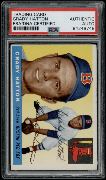 1955 Topps Grady Hatton #131 PSA Authentic Auto front of card