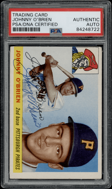 1955 Topps Johnny O'Brien #135 PSA Authentic Auto front of card