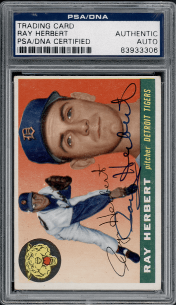 1955 Topps Ray Herbert #138 PSA Authentic Auto front of card