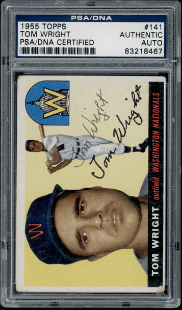 1955 Topps Tom Wright #141 PSA Authentic Auto front of card