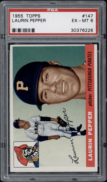 1955 Topps Laurin Pepper #147 PSA 6 front of card