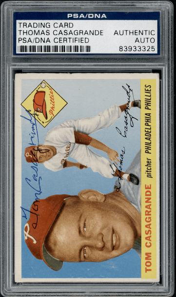 1955 Topps Tom Casagrande #167 PSA Authentic Auto front of card