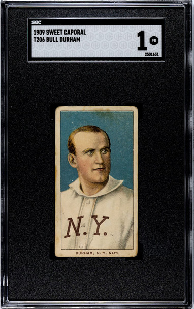 1909 T206 Bull Durham Sweet Caporal 150 SGC 1 front of card
