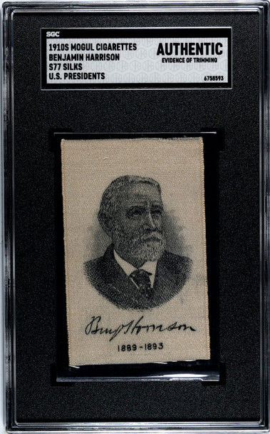 1910 S77 Mogul Cigarettes Benjamin Harrison U.S. Presidents SGC A front of card