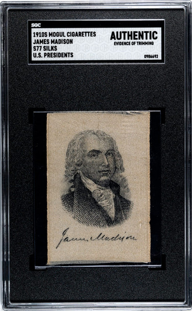 1910 S77 Mogul Cigarettes James Madison U.S. Presidents SGC A front of card