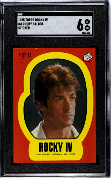 1985 Topps Rocky IV Rocky Balboa #4 Sticker SGC 6 front of card