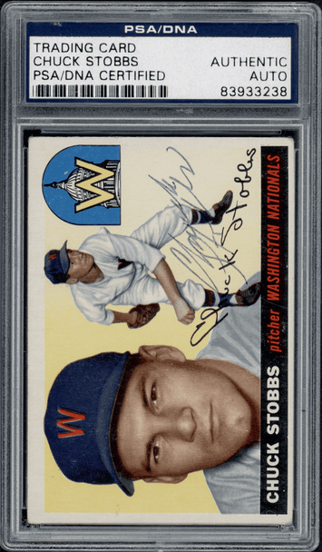 1955 Topps Chuck Stobbs #41 PSA Authentic Auto front of card