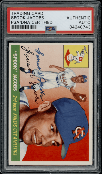 1955 Topps Spook Jacobs #61 PSA Authentic Auto front of card