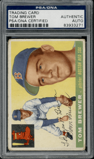 1955 Topps Tom Brewer #83 PSA Authentic Auto front of card