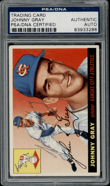 1955 Topps Johnny Gray #101 PSA Authentic Auto front of card