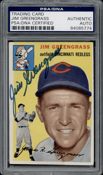 1954 Topps Jim Greengrass #22 PSA Authentic Auto front of card