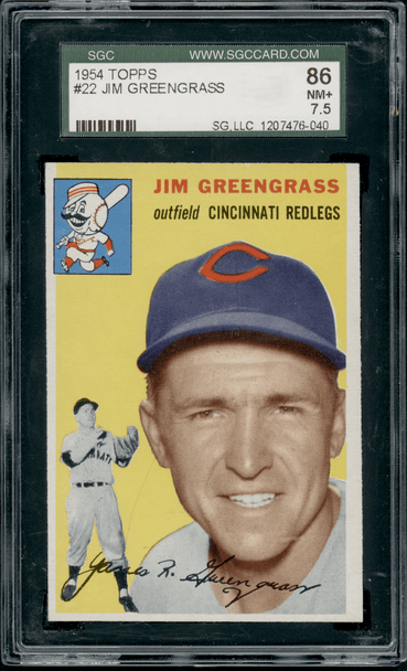 1954 Topps Jim Greengrass #22 SGC 7.5 front of card
