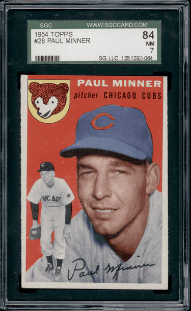 1954 Topps Paul Minner #28 SGC 7 front of card