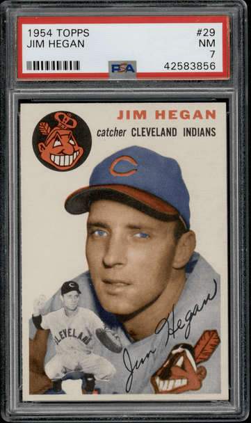 1954 Topps Jim Hegan #29 PSA 7 front of card