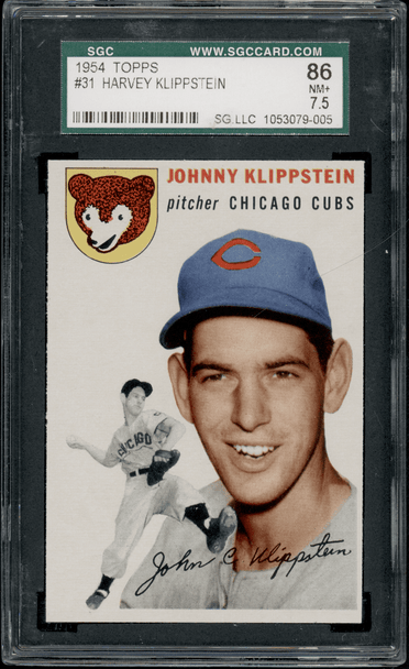 1954 Topps Johnny Klippstein #31 SGC 7.5 front of card