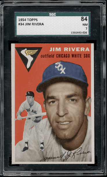 1954 Topps Jim Rivera #34 SGC 7 front of card
