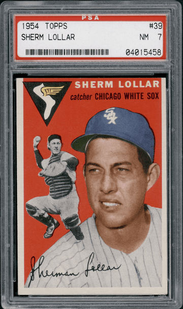 1954 Topps Sherm Lollar #39 PSA 7 front of card