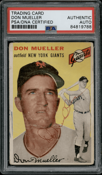 1954 Topps Don Mueller #42 PSA Authentic Auto front of card