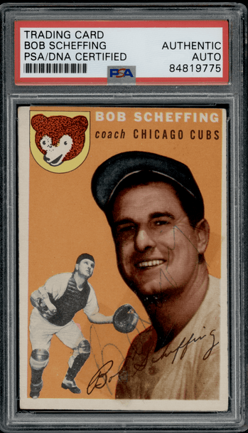 1954 Topps Bob Scheffing #76 PSA Authentic Auto front of card