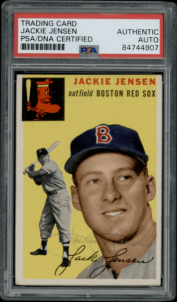 1954 Topps Jackie Jensen #80 PSA Authentic Auto front of card