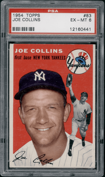 1954 Topps Joe Collins #83 PSA 6 front of card