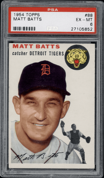 1954 Topps Matt Batts #88 PSA 6 front of card