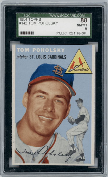 1954 Topps Tom Poholsky #142 SGC 8 front of card