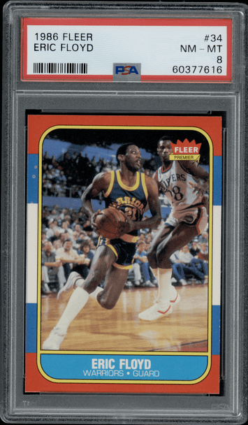 1986 Fleer Sleepy Floyd #34 PSA 8 front of card