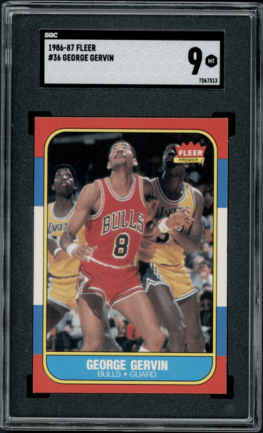 1986 Fleer George Gervin #36 SGC 9 front of card