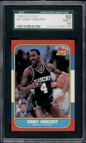 1986 Fleer Sidney Moncrief #75 SGC 8.5 front of card