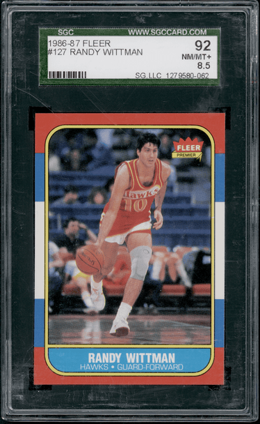 1986 Fleer Randy Wittman #127 SGC 8.5 front of card