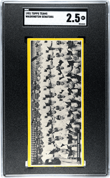 1951 Topps Washington Senators Undated SGC 2.5 front of card