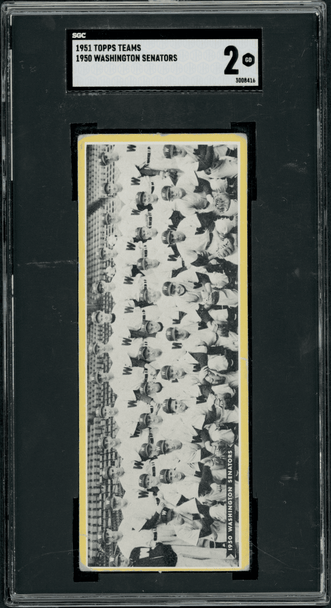 1951 Topps Washington Senators Dated SGC 2 front of card