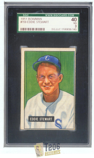 1951 Bowman Eddie Stewart #159 SGC 3