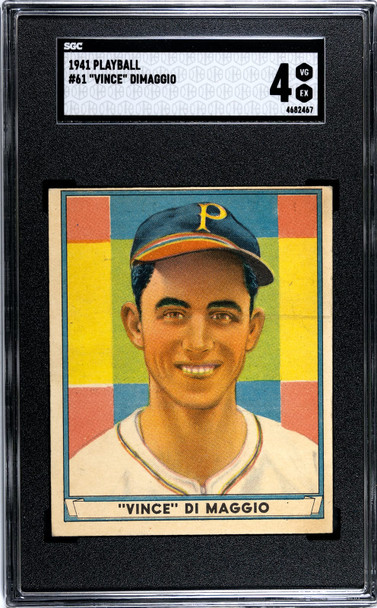 1941 Play Ball Vince Dimaggio #61 SGC 4 front of card