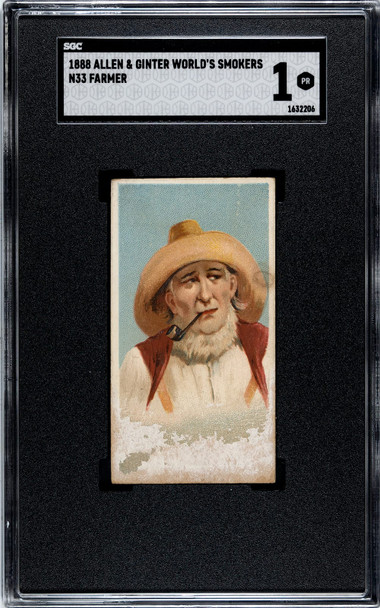 1888 N33 Allen & Ginter Farmer World's Smokers SGC 1 front of card